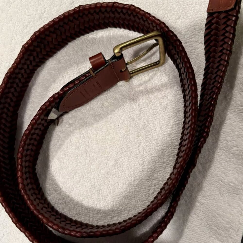 AMAZING LIMITED EDITION COLE HAAN BROWN LEATHER BRAIDED BELT